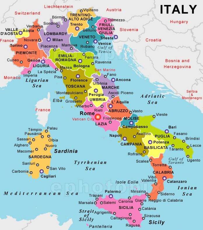 Italy Map by Region