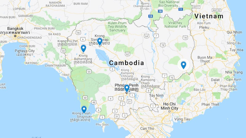 Cambodia Itinerary Map