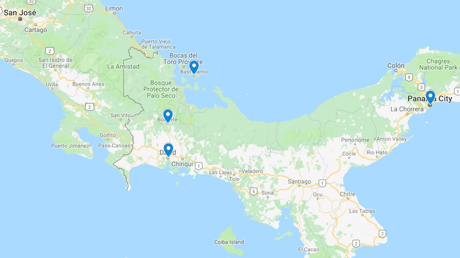 Panama Itinerary Map