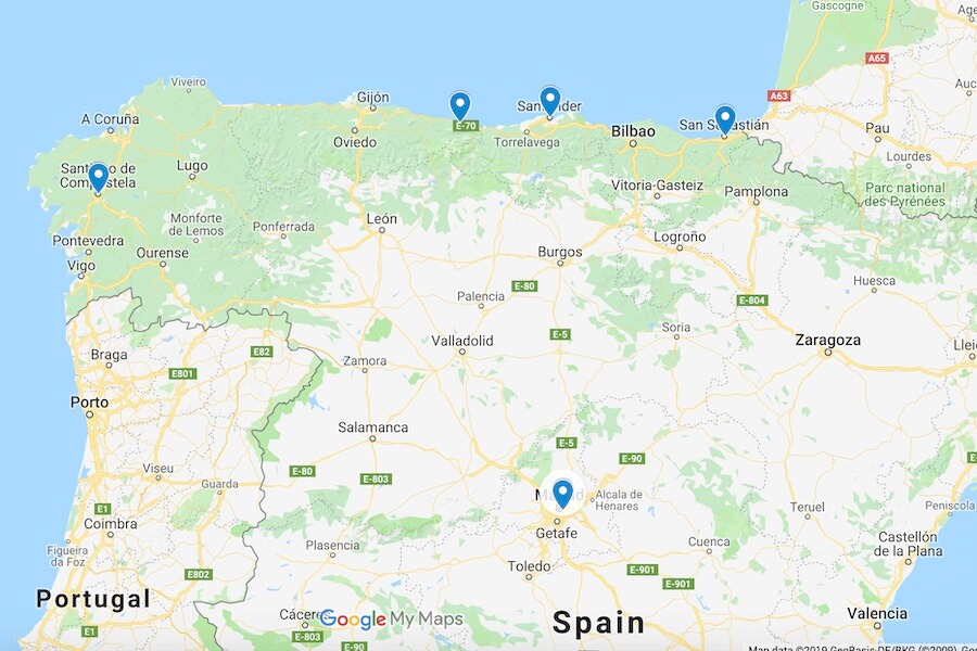 Spain Itinerary Map