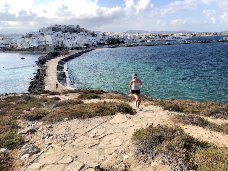 running in Naxos, Greece
